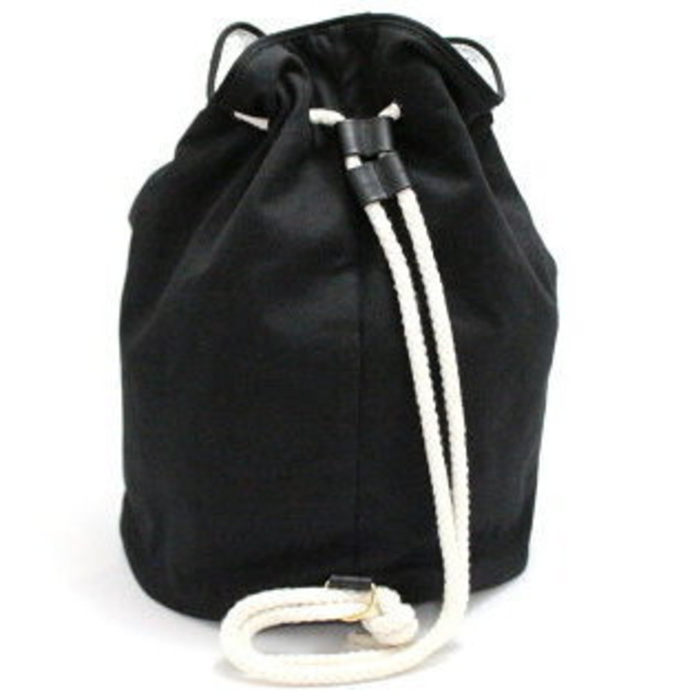 Chanel Drawstring Pool Bag Canvas Black White - image 2